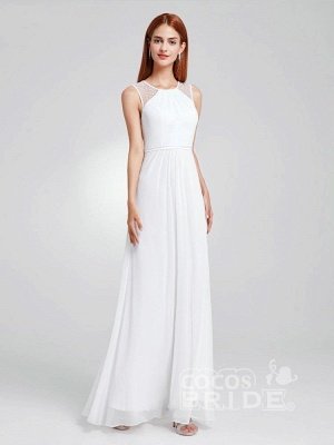 Halter White Simple Beach Wedding Dresses_3