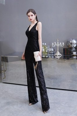 Sexy Shining V-neck Silver Sequin Sleeveless Prom Jumpsuit_18