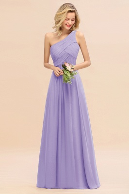 Elegant Ruffles One Shoulder Prom Dresses | A-Line Sleeveless Evening Dresses_21