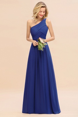 Elegant Ruffles One Shoulder Prom Dresses | A-Line Sleeveless Evening Dresses_26