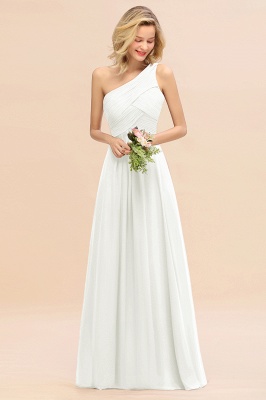Elegant Ruffles One Shoulder Prom Dresses | A-Line Sleeveless Evening Dresses_2