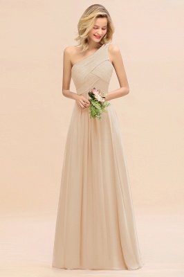 Elegant Ruffles One Shoulder Prom Dresses | A-Line Sleeveless Evening Dresses_14