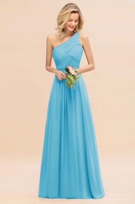 Elegant Ruffles One Shoulder Prom Dresses | A-Line Sleeveless Evening Dresses_24