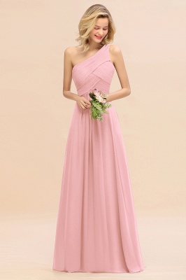 Elegant Ruffles One Shoulder Prom Dresses | A-Line Sleeveless Evening Dresses_4
