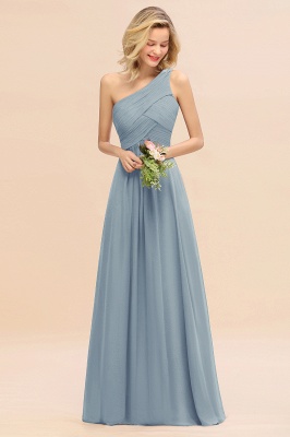 Elegant Ruffles One Shoulder Prom Dresses | A-Line Sleeveless Evening Dresses_39