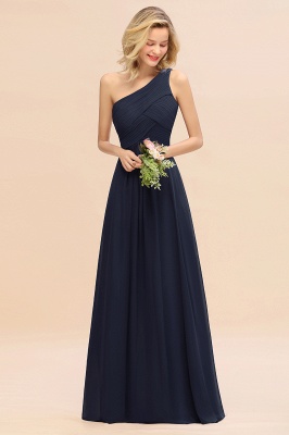 Elegant Ruffles One Shoulder Prom Dresses | A-Line Sleeveless Evening Dresses_28