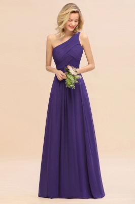 Elegant Ruffles One Shoulder Prom Dresses | A-Line Sleeveless Evening Dresses_19