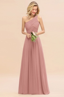 Elegant Ruffles Um ombro Prom Dresses | A linha de vestidos sem mangas_50