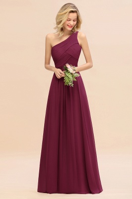 Elegant Ruffles One Shoulder Prom Dresses | A-Line Sleeveless Evening Dresses_44