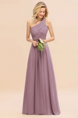 Elegant Ruffles One Shoulder Prom Dresses | A-Line Sleeveless Evening Dresses_43