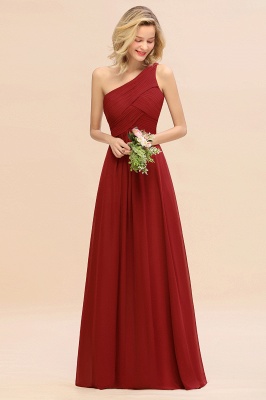 Elegant Ruffles One Shoulder Prom Dresses | A-Line Sleeveless Evening Dresses_48