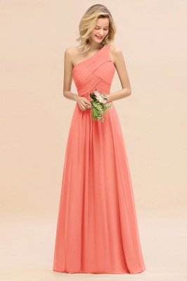 Elegant Ruffles One Shoulder Prom Dresses | A-Line Sleeveless Evening Dresses_45