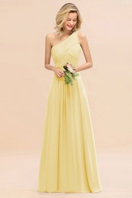 Elegant Ruffles One Shoulder Prom Dresses | A-Line Sleeveless Evening Dresses_18