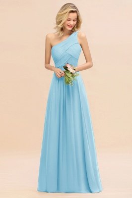 Elegant Ruffles One Shoulder Prom Dresses | A-Line Sleeveless Evening Dresses_23