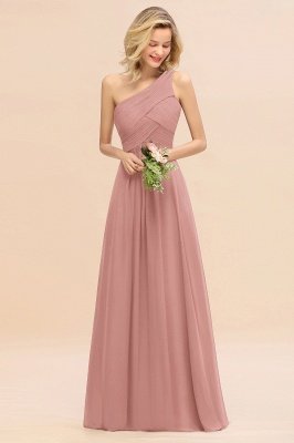 Elegant Ruffles One Shoulder Prom Dresses | A-Line Sleeveless Evening Dresses_56