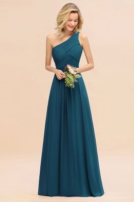 Elegant Ruffles One Shoulder Prom Dresses | A-Line Sleeveless Evening Dresses_27