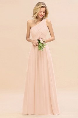 Elegant Ruffles One Shoulder Prom Dresses | A-Line Sleeveless Evening Dresses_5