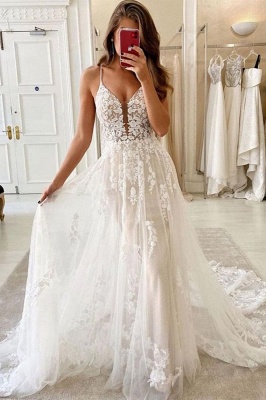 Vestido de noiva romântico floral apliques sem mangas tule sereia vestido de noiva_1