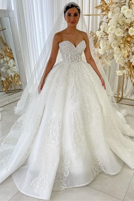 Милая принцесса трапеция свадебные платья сад кружева аппликации платье для невесты_1