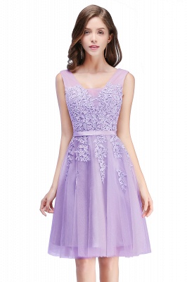 ADDILYNN | A-line Knee-length Tulle Prom Dress with Appliques_6