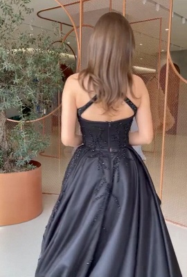 Sexy Halter Black Hi-Lo Вечернее платье Backless Party Dress_4