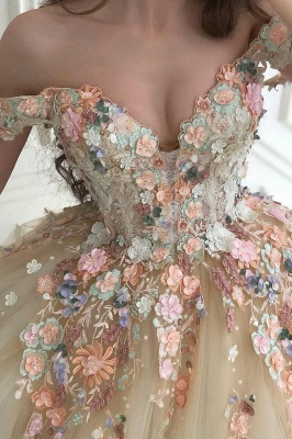 Vestidos de novia de tul con vestido de gala champán de lujo_5