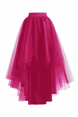 Casual High Low Tiered Tulle Satin Skirt Girl Gown Tutu Skirt Women_1