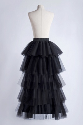 Женская черная юбка из тюля Hi-Lo юбка принцессы Длинная повседневная балетная юбка_10