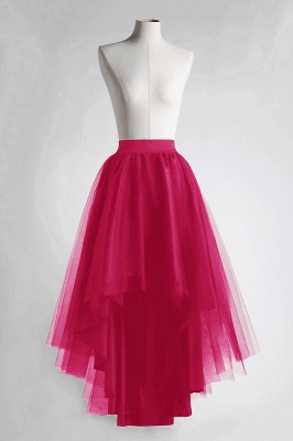 Casual High Low Tiered Tulle Satin Skirt Girl Gown Tutu Skirt Women_8