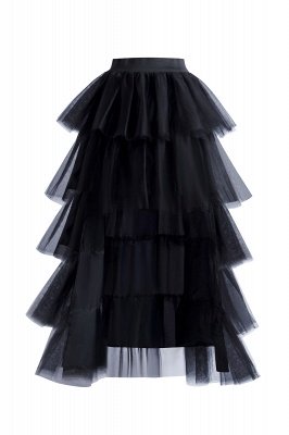 Women Black Tulle Skirt Hi-Lo Princess Skirt Long Casual Ballet Skirt_9