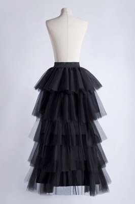 Women Black Tulle Skirt Hi-Lo Princess Skirt Long Casual Ballet Skirt_10