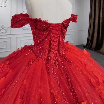 Wunderschönes, rubinrotes, trägerloses Ballkleid-Hochzeitskleid_5