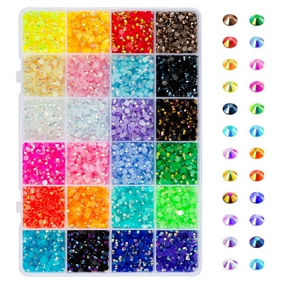 Liiouer 24 Couleurs Jelly Strass Flatback Bulk