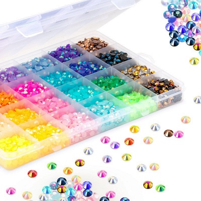 Liiouer 3 mm Jelly Strass para manualidades | Diamantes de imitación de gelatina de resina coloridos sin Hotfix de 24 colores para vasos de maquillaje facial_4