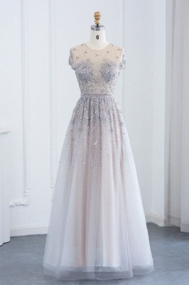 Elegantes formelles Kleid mit Juwelen-Flügelärmeln, glänzendem Perlenbesatz und Reißverschluss_6