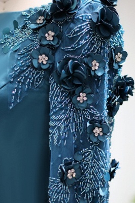 Wunderschönes, langärmliges Satin-Abendkleid im Meerjungfrau-Stil, 3D-Blumenperlen, langes Hochzeitskleid mit Schleppe_13