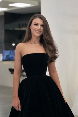 Strapless Black Short Mini Sleeveless Prom Dresses_2