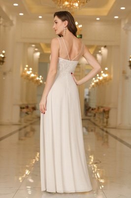 Elegant Scoop Neck Chiffon Bridesmaid Dress Sleeveless Lace Appliques Long Evening Dress_14