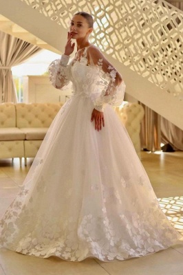 Vestidos de novia de encaje con vestido de bola de un hombro