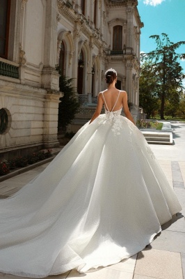 Luxury Ivory Sweetheart Ball Gown Wedding Dress_4