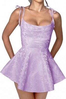 Amazing Ruffle Satin Short Party Dress Strapless Mini Homecoming Dress_6