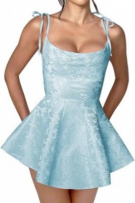 Amazing Ruffle Satin Short Party Dress Strapless Mini Homecoming Dress_23