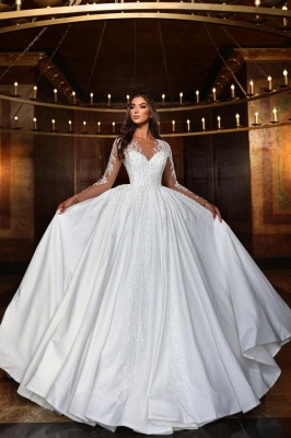 Robe de mariée de luxe blanche à col en cœur sans manches