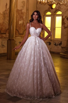 Robe de mariée de luxe blanche à col en cœur