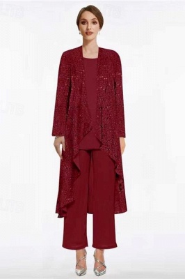 Elegant Chiffon Sheath Mother of the Dress Jumpsuit 2 Pieces_6