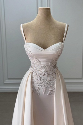 Classy Sweetheart Appliques Lace Mermaid Prom Dresses with Train_2