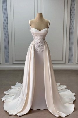 Classy Sweetheart Appliques Lace Mermaid Prom Dresses with Train_1