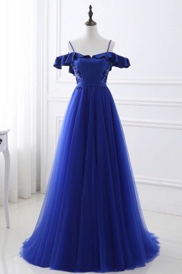 Потрясающие с плеча синие платья тюль-бейс платья Тюль_1