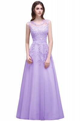 ADDILYN | A-line Floor-length Tulle Prom Dress with Appliques_4