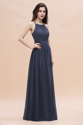 Elegant Sleeveles Chiffon Evening Maxi Dress Soft Chiffon Bridesmaid Dress_6